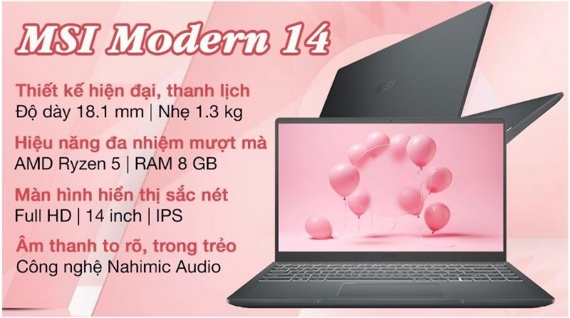 Laptop MSI Modern 14 B5M R5 5500U