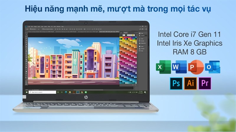 Laptop HP 15s fq2556TU i7 1165G7/8GB/512GB/Win10