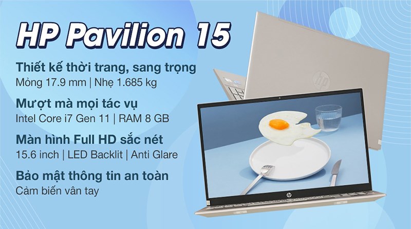 Laptop HP Pavilion 15 eg0504TU i7 1165G7/8GB/512GB/Win10