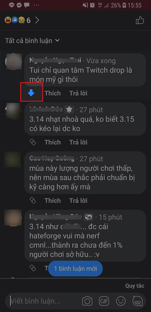 Kết quả sau khi thả dislike