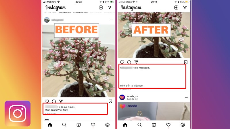 C&aacute;ch viết xuống d&ograve;ng trong Instagram khi đăng status, viết caption