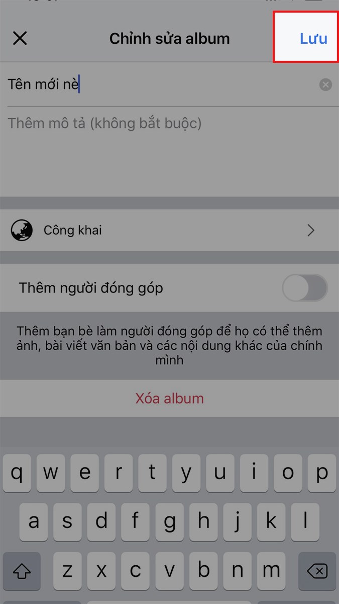 Chọn Lưu ở góc trên bên phải Chọn Lưu ở góc trên bên phải