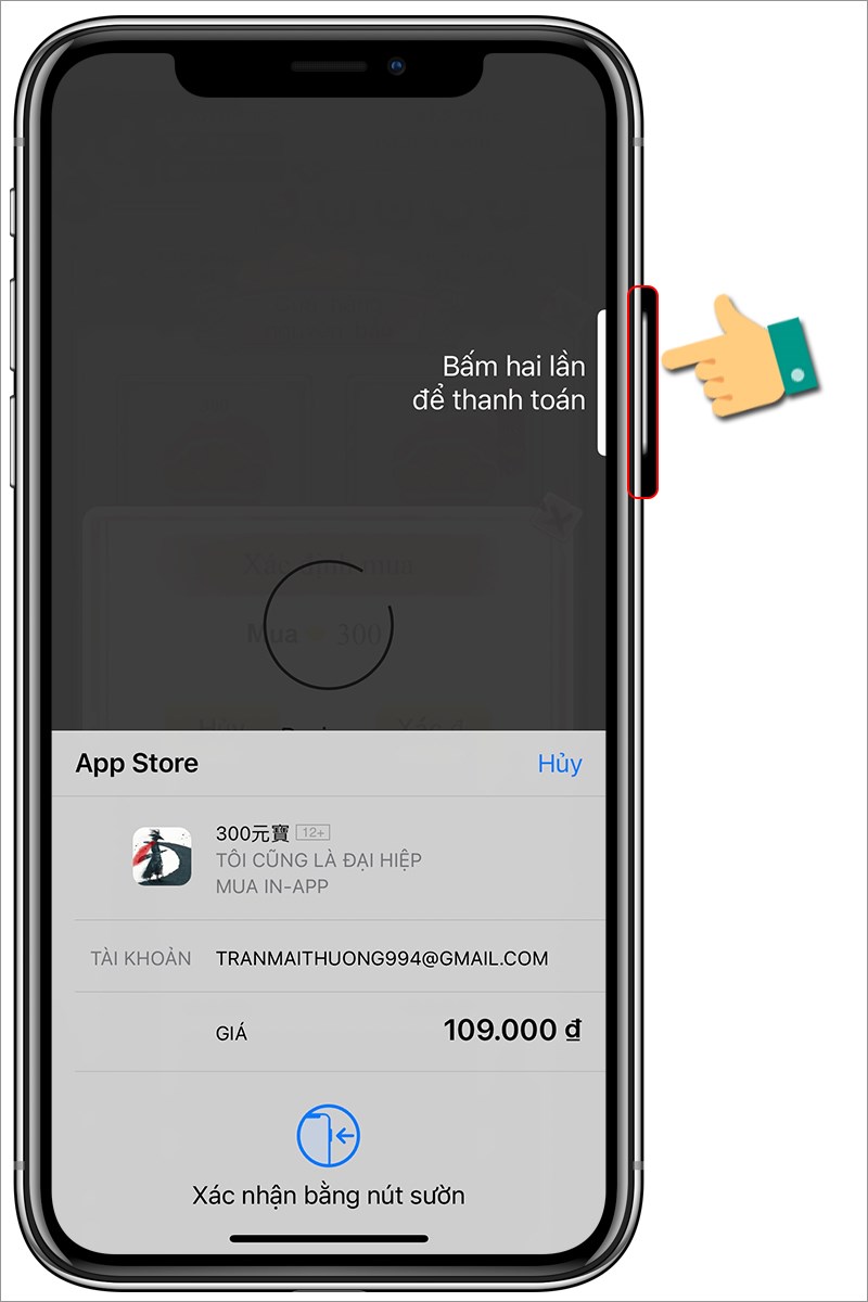 Ấn nút để xác nhận nạp Ấn nút để xác nhận nạp