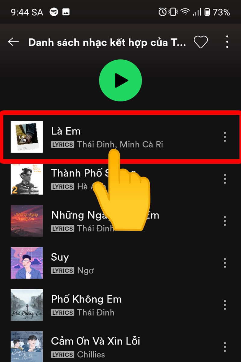 Đầu ti&ecirc;n, bạn h&atilde;y chọn v&agrave;o một b&agrave;i nhạc m&agrave; bạn y&ecirc;u th&iacute;ch