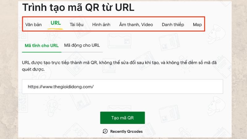 Chọn loại định dạng mong muốn