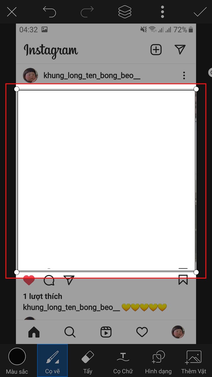 Cách làm ảnh khung Instagram cực đơn giản bằng PicsArt
