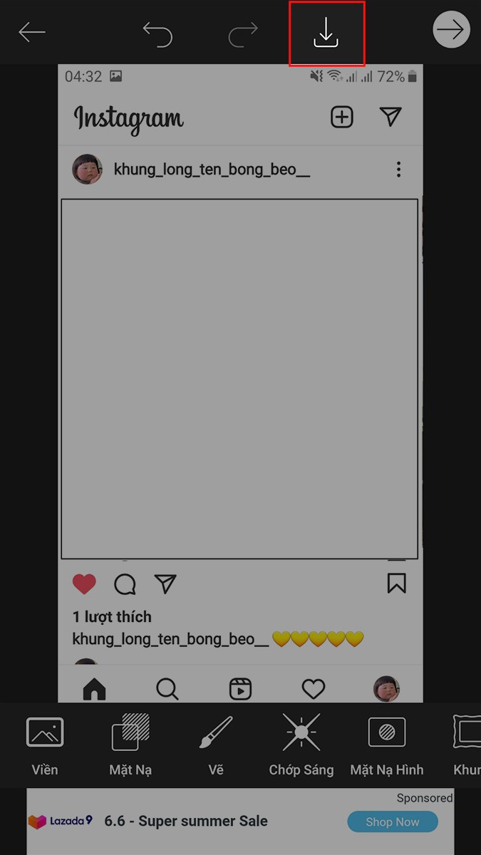 Cách làm ảnh khung Instagram cực đơn giản bằng PicsArt