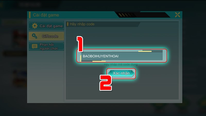 Điền mã code