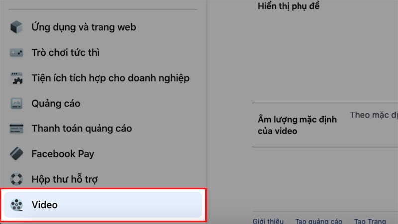 Chọn Video ở góc dưới bên trái