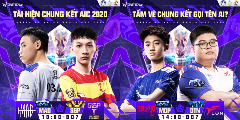 Lịch thi đấu bán kết AWC 2021 10/07