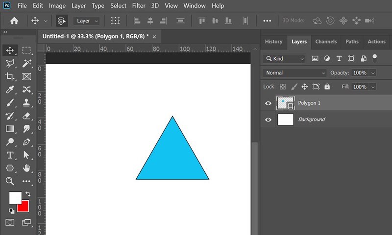 Vẽ hình tam giác bằng công cụ Polygon Tool