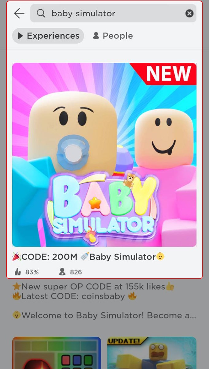 Chọn mode chơi Baby Simulator