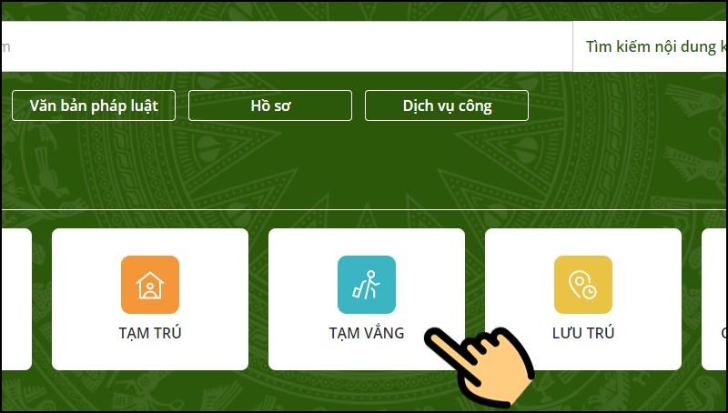 Chọn mục Tạm vắng