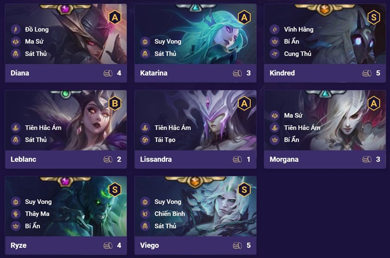 Đội hình Sát Thủ Bí Ẩn DTCL Mùa 5 Đội hình Sát Thủ Bí Ẩn DTCL Mùa 5