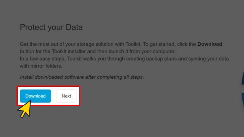 Tải phần mềm Seagate Toolkit và bấm Next