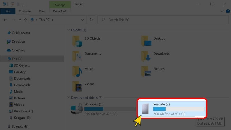 Cắm ổ cứng Seagate vào máy tính, laptop