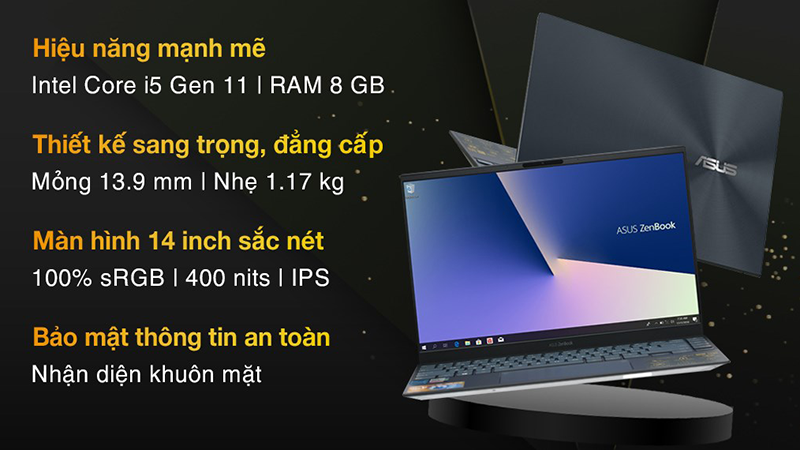 Asus ZenBook UX425EA i5 1135G7/8GB/512GBCáp/Túi/Win10 (KI429T) Asus ZenBook UX425EA i5 1135G7/8GB/512GBCáp/Túi/Win10 (KI429T)