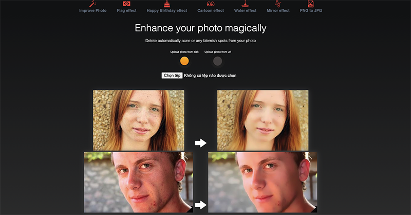 Trang web tăng chất lượng ảnh online - Improve Photo
