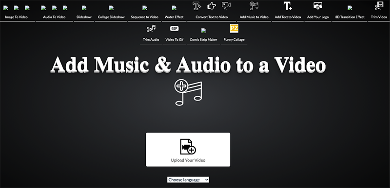 Ghép nhạc vào video online với Voice2v