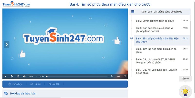 Học toán online miễn phí với tuyensinh247.com.