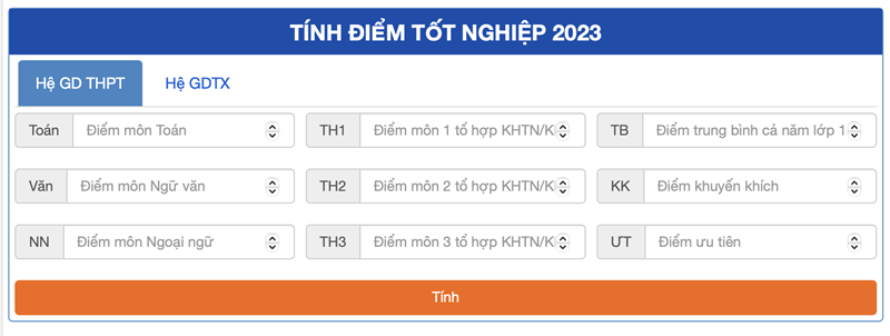 T&iacute;nh điểm THPT 2023 ngay tr&ecirc;n web ch&iacute;nh thức
