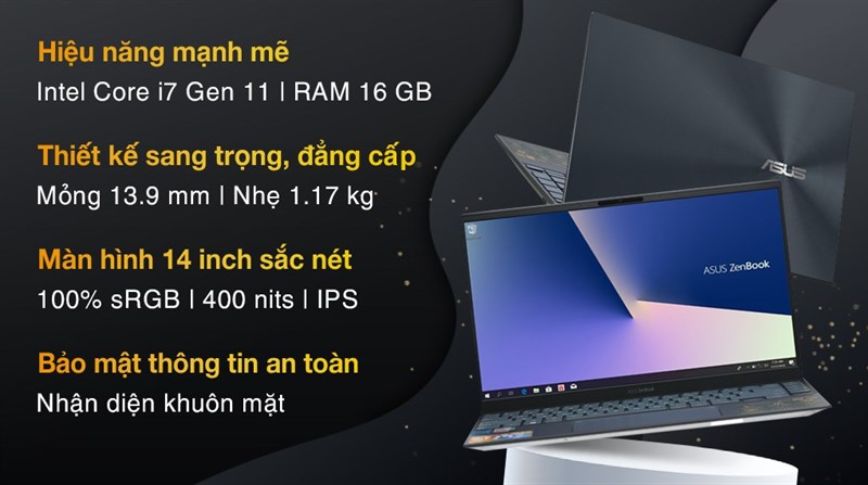 Asus ZenBook UX425EA i7 1165G7/16GB/512GB/Cáp/Túi/Win10 (KI439T)