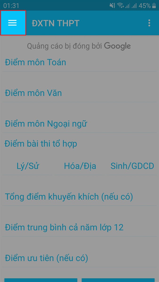 Nhấn v&agrave;o biểu tượng 3 dấu gạch ở g&oacute;c tr&ecirc;n b&ecirc;n tr&aacute;i