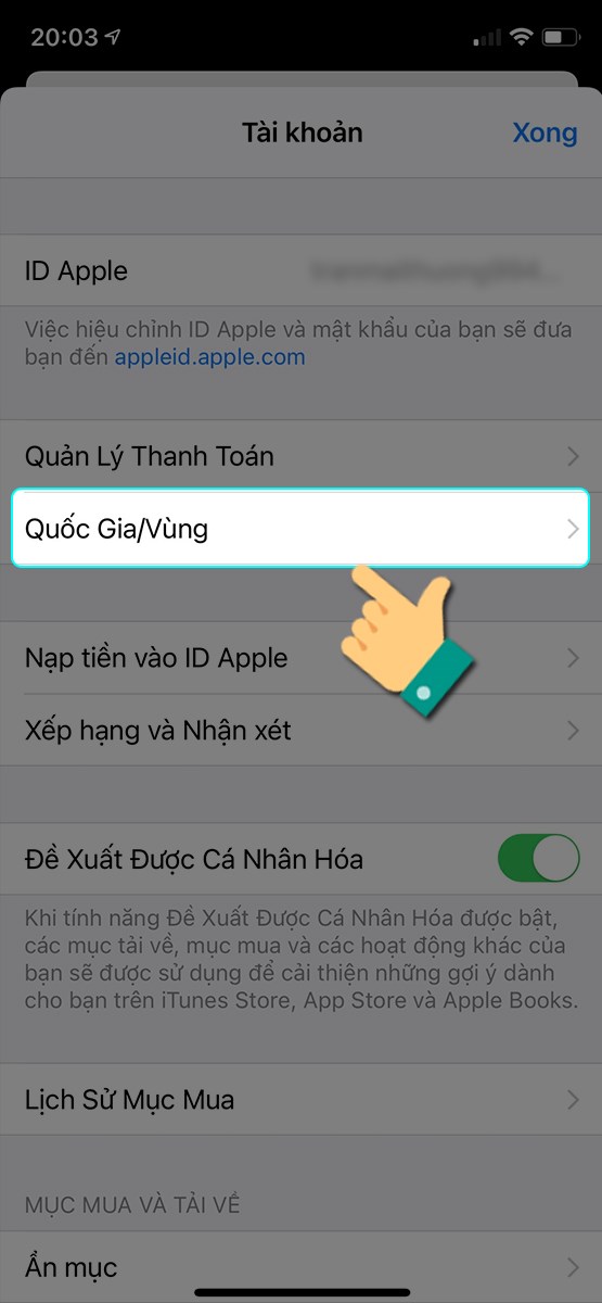 Chọn Quốc gia/ vùng