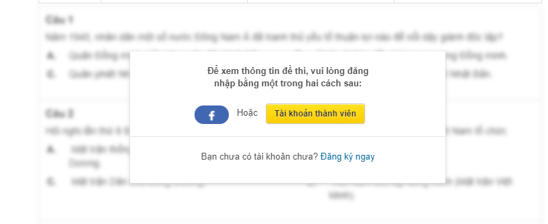 Đăng nhập tài khoản Matrận.vn hoặc tài khoản Facebook