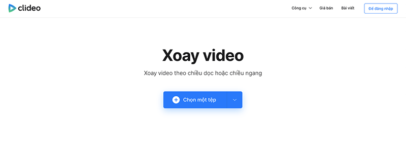 clideo.com - Trang web xoay video online