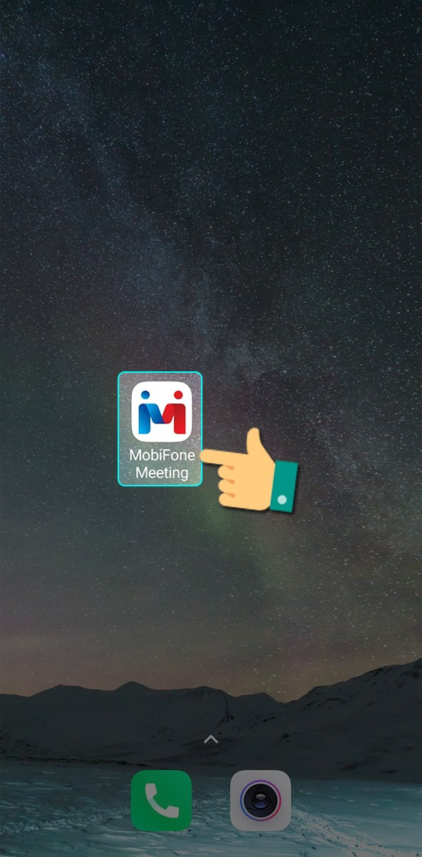 Mở ứng dụng Mobifone Meeting tr&ecirc;n điện thoại