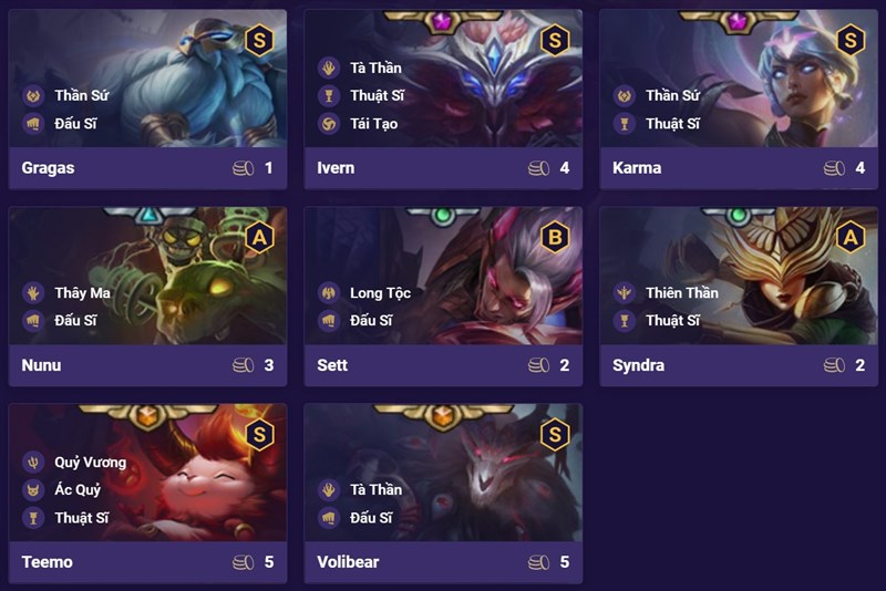 Đội h&igrave;nh Thuật Sĩ Đấu Sĩ DTCL M&ugrave;a 5