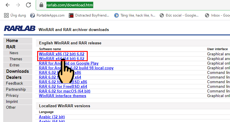 Nhấn vào WinRAR 6.02