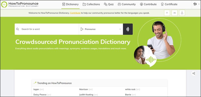 Kiểm tra phát âm tiếng Anh trực tuyến với How To Pronounce