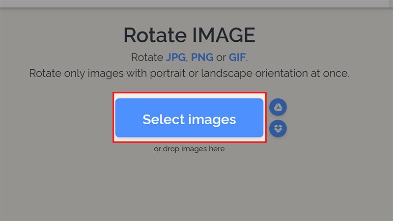 Truy cập trang web iloveimg.com > Chọn Select images để tải ảnh lên