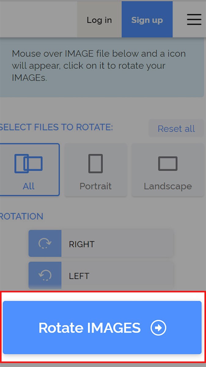 Sau khi đã xoay ảnh xong > Chọn Rotate IMAGES để lưu ảnh