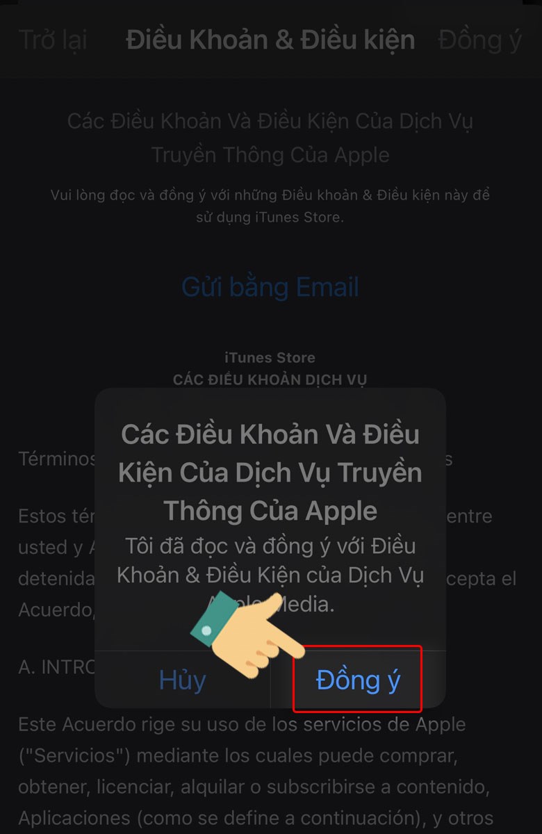 Tiếp tục nhấn Đồng ý