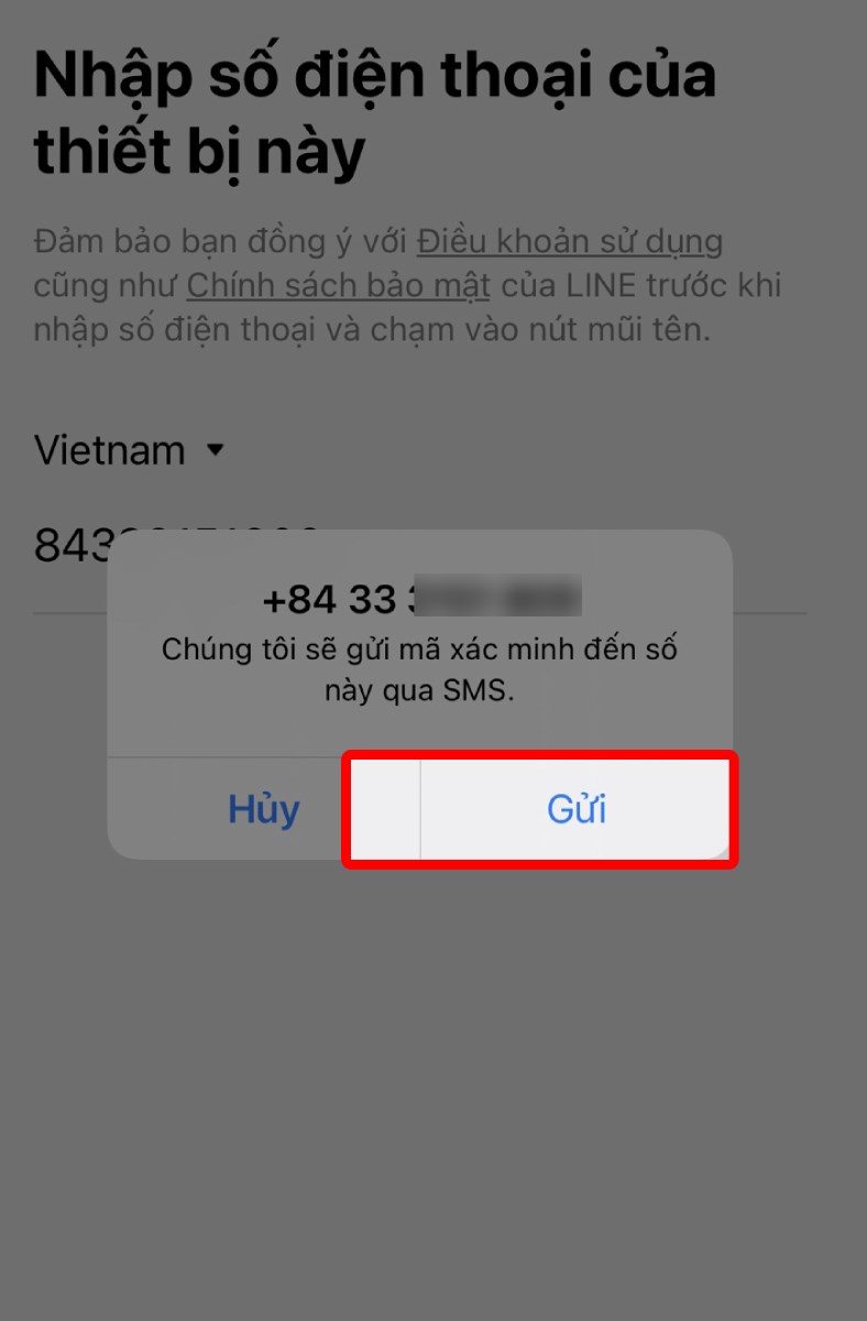 Nhấn nút Gửi