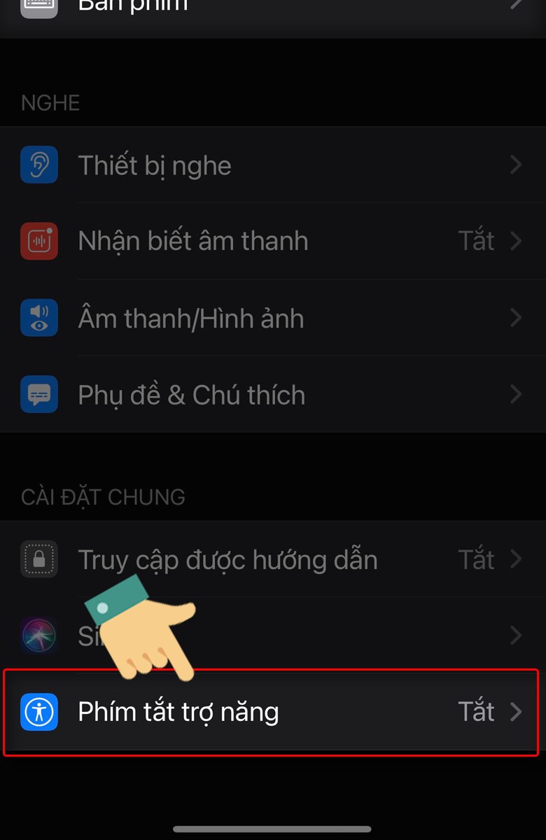 Phím tắt trợ năng