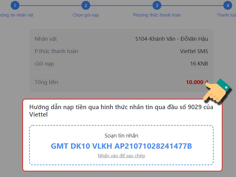 Soạn tin nhắn theo hướng dẫn