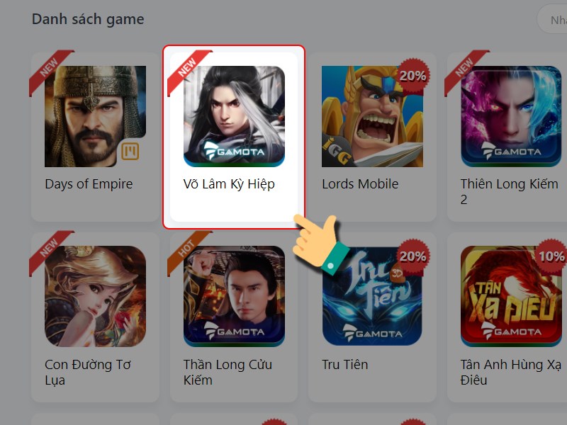 Chọn V&otilde; L&acirc;m Kỳ Hiệp