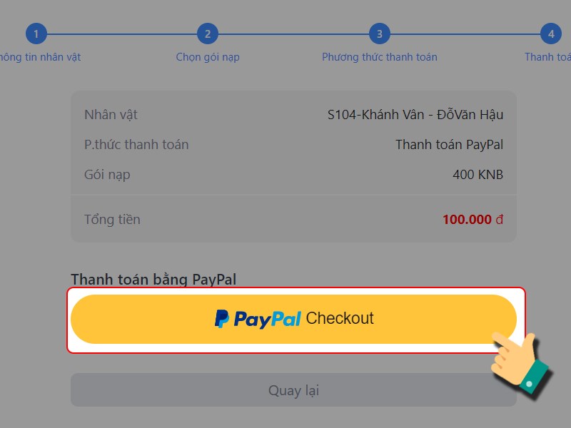 Chọn PayPal