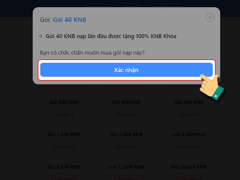 Nhấn X&aacute;c nhận