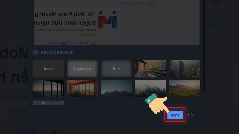 Nhấn vào Apply để sử dụng
