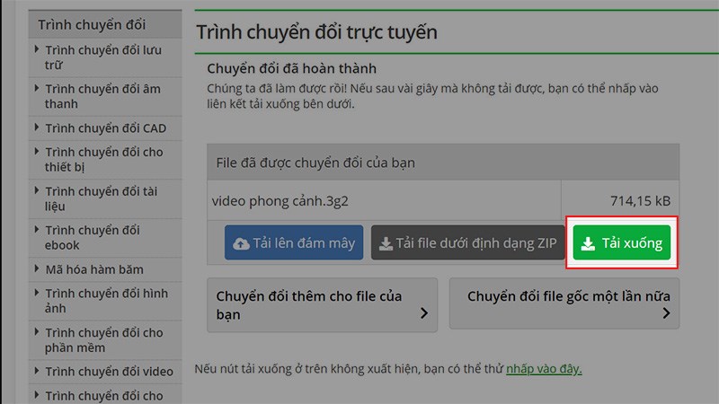 Chọn Tải xuống để tải video về máy