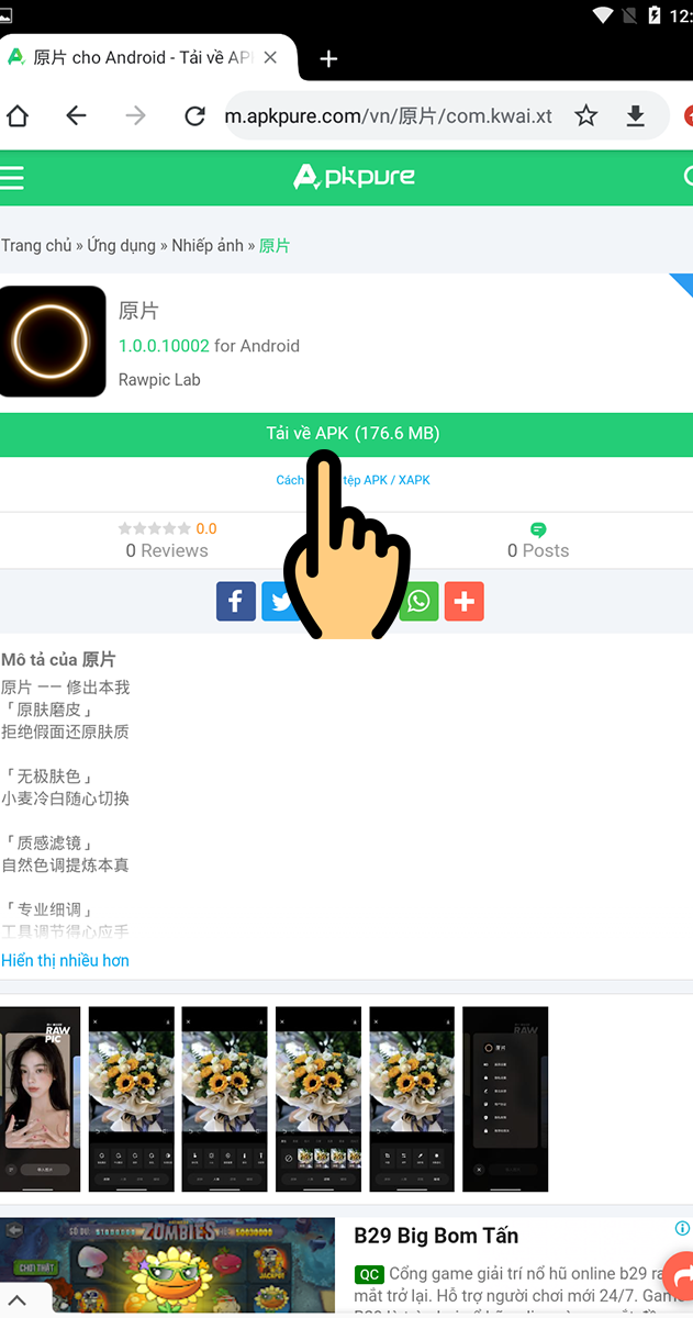 Nhấn nút Tải về APK 