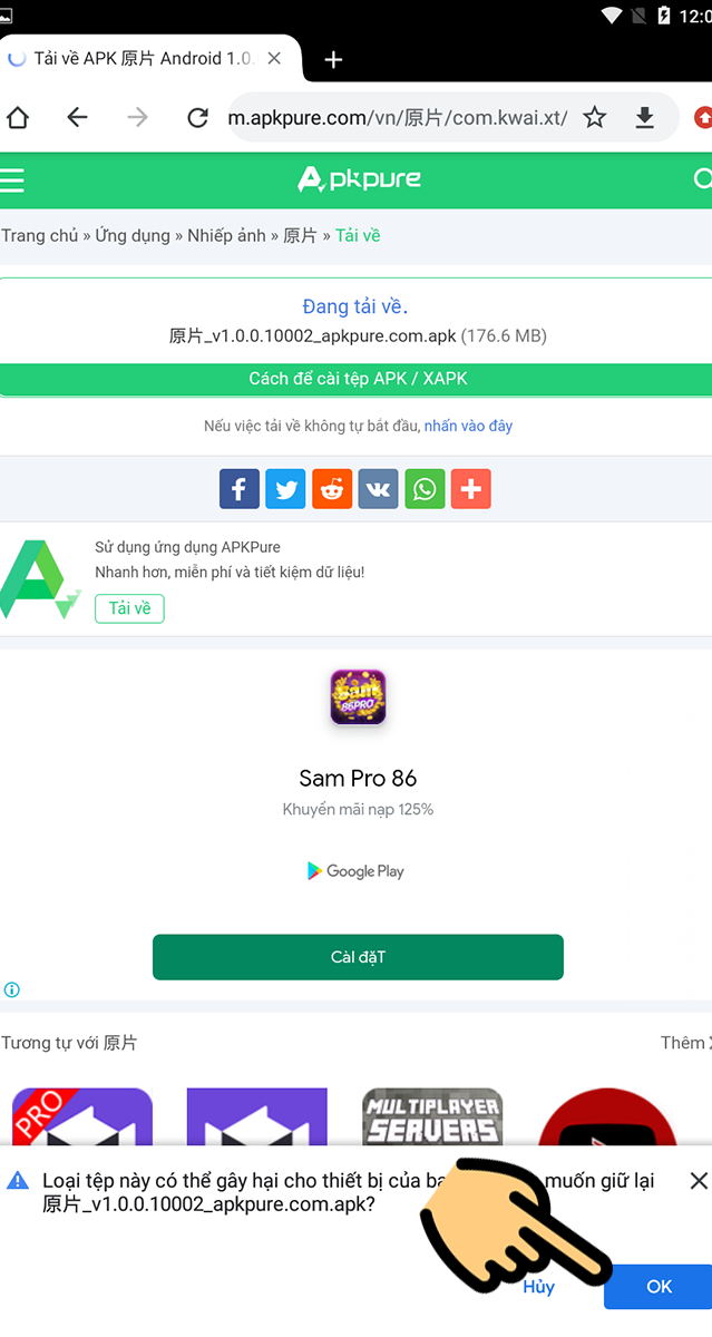 Chọn OK