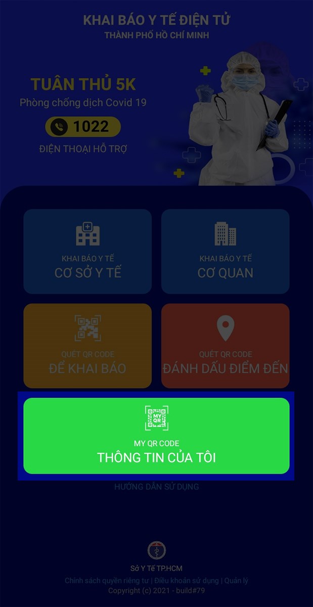 Chọn mục Thông tin của tôi