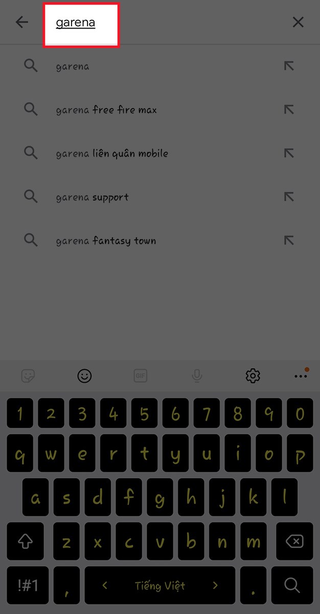 Tìm kể từ khóa Garena