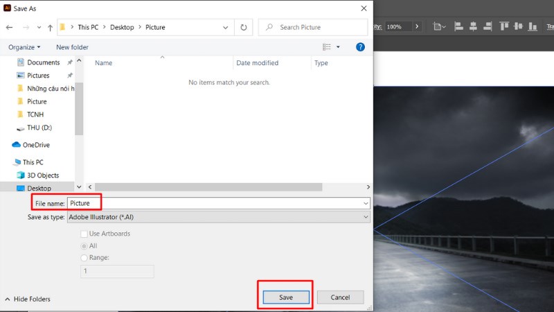 1 Lưu file ảnh thiết kế vào thư mục Picture